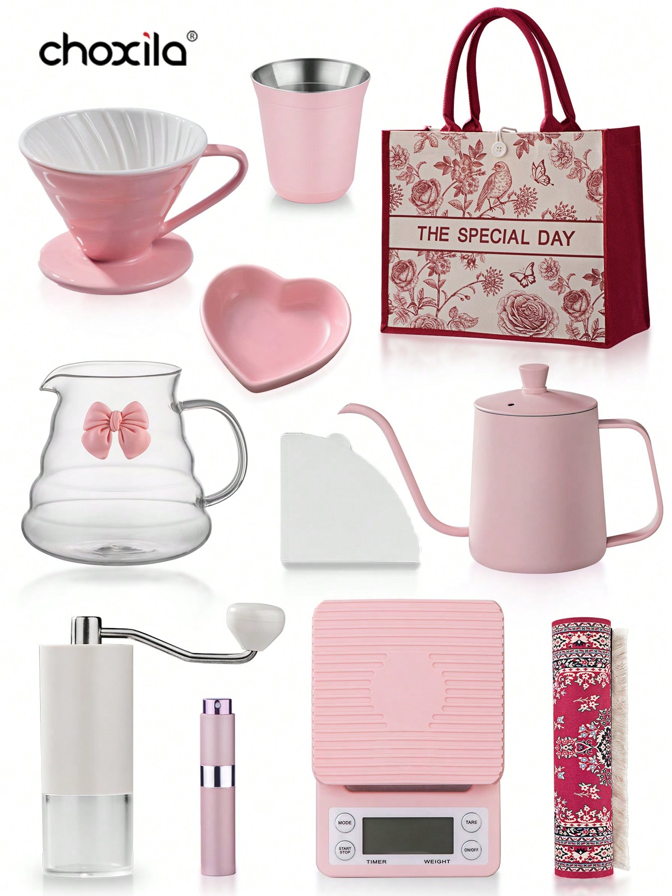 1 Set Set Kopi Tuang Merah Mud - Coffee Equipment Kit ulasan dan harga