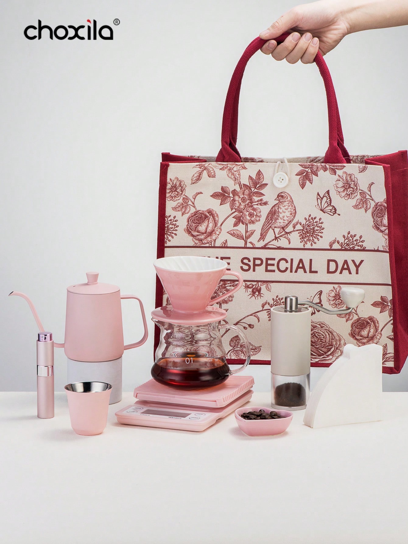 1 Set Set Kopi Tuang Merah Mud - Coffee Equipment Kit ulasan dan harga
